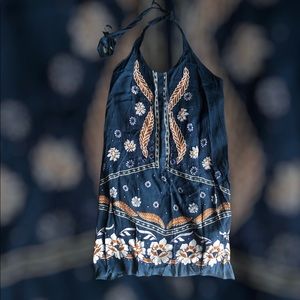 O’Neill halter blue printed dress